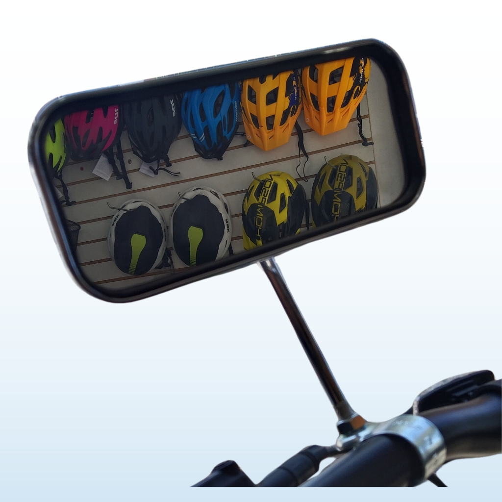 Espejo Retrovisor Rectangular de Metal para Bicicleta – Seguridad y Visibilidad en tu Ruta
