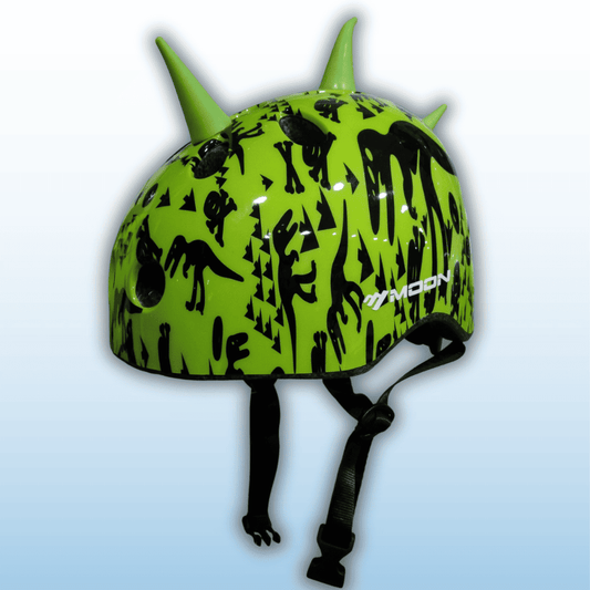 Casco Infantil Urbano Moon – Verde con Dinosaurios (Talla S)