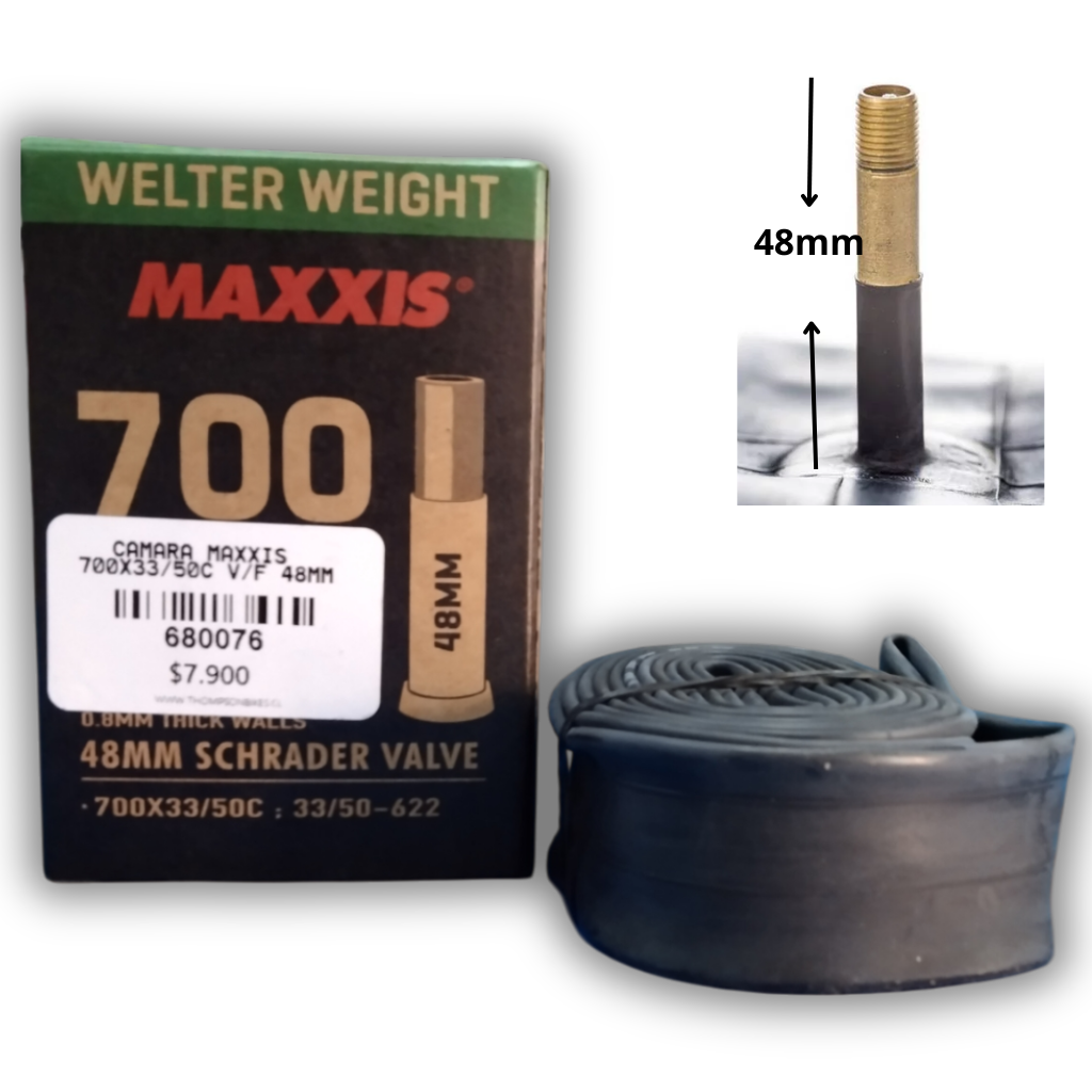 Cámara Maxxis 700x33/50C Válvula Ancha 48mm
